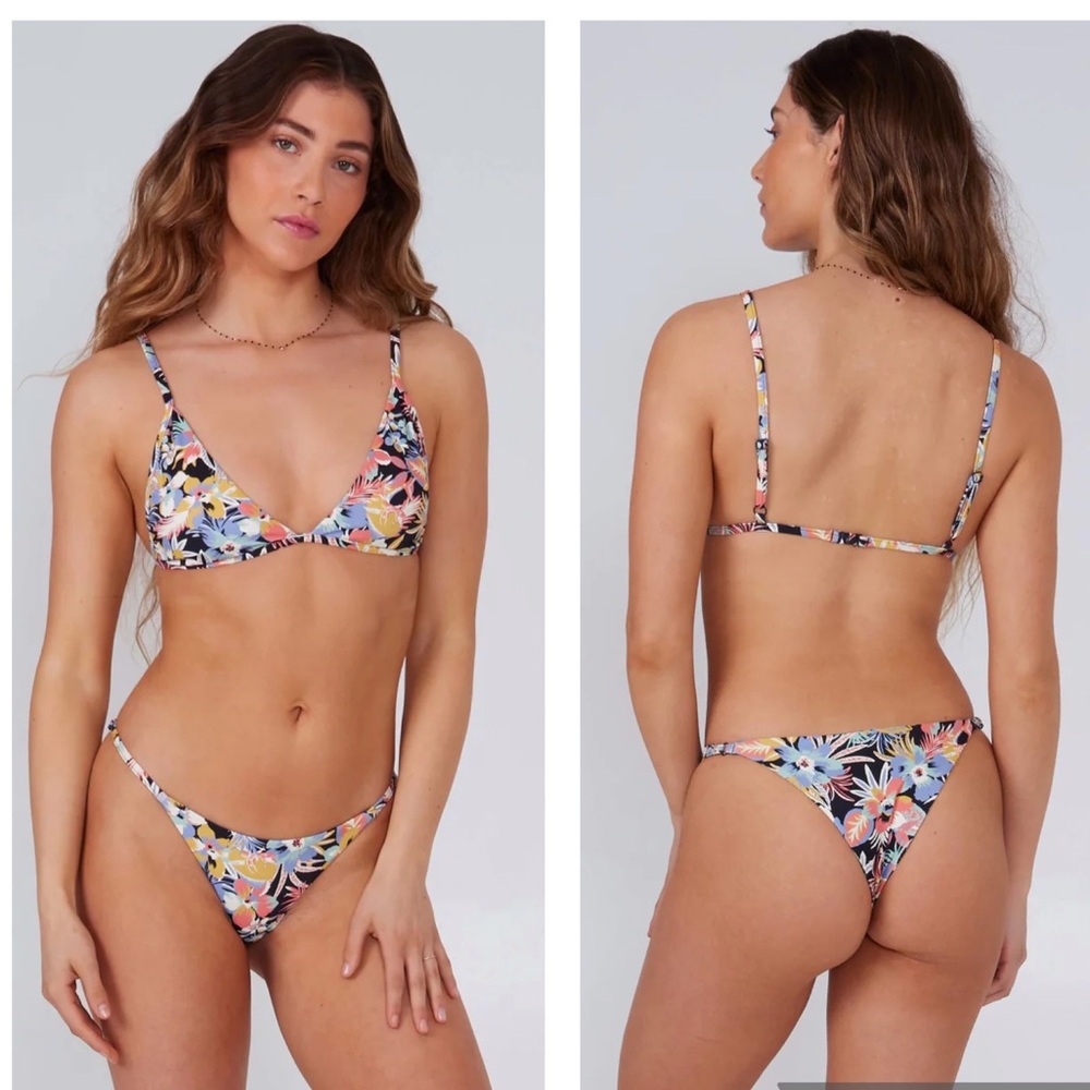 SALTY CREW Shorebreak Bikini Top & Shorebreak  String Bikini Bottom, LARGE